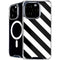 Black and White Geometric Stripes iPhone 16 Pro MagSafe Case